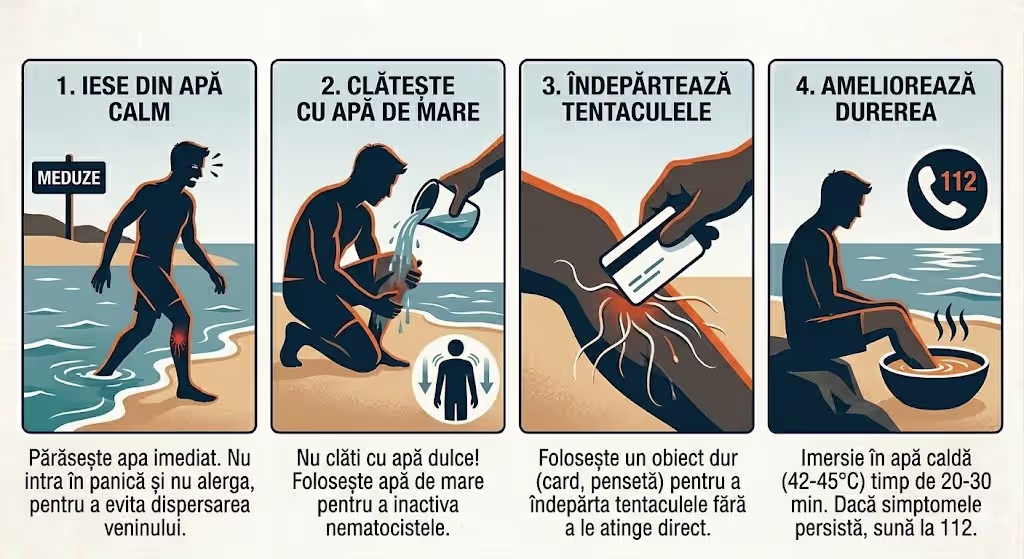 Ce faci dacă ești înțepat de meduze?