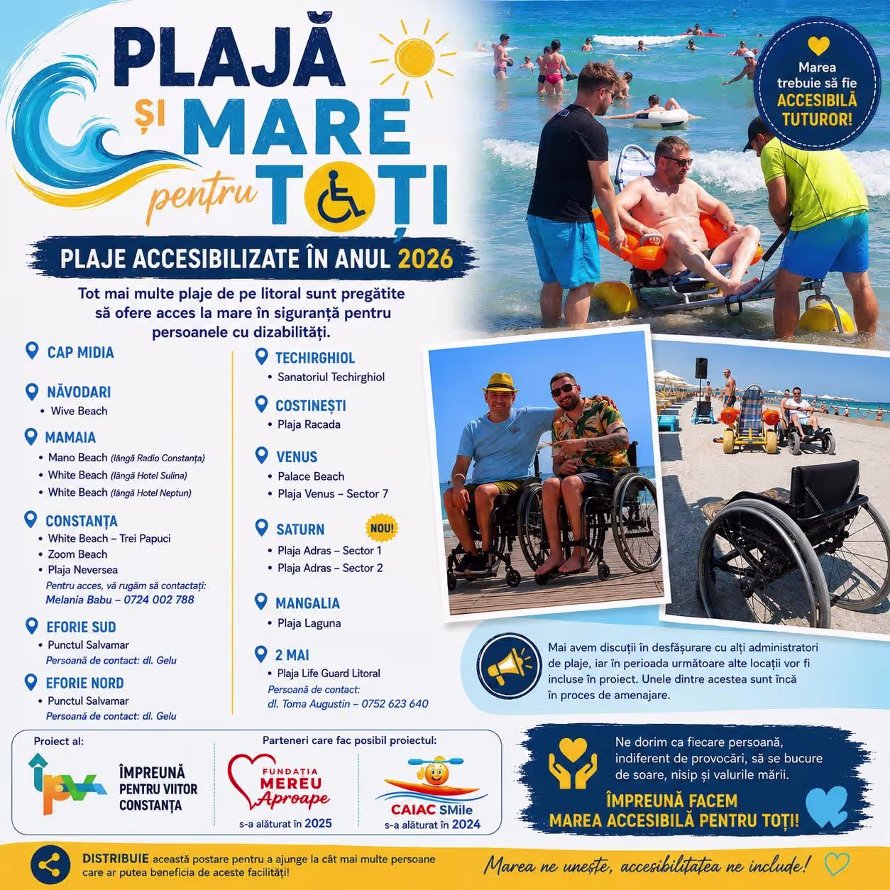 Plaje accesibile la Eforie Sud si Eforie Nord 2026
