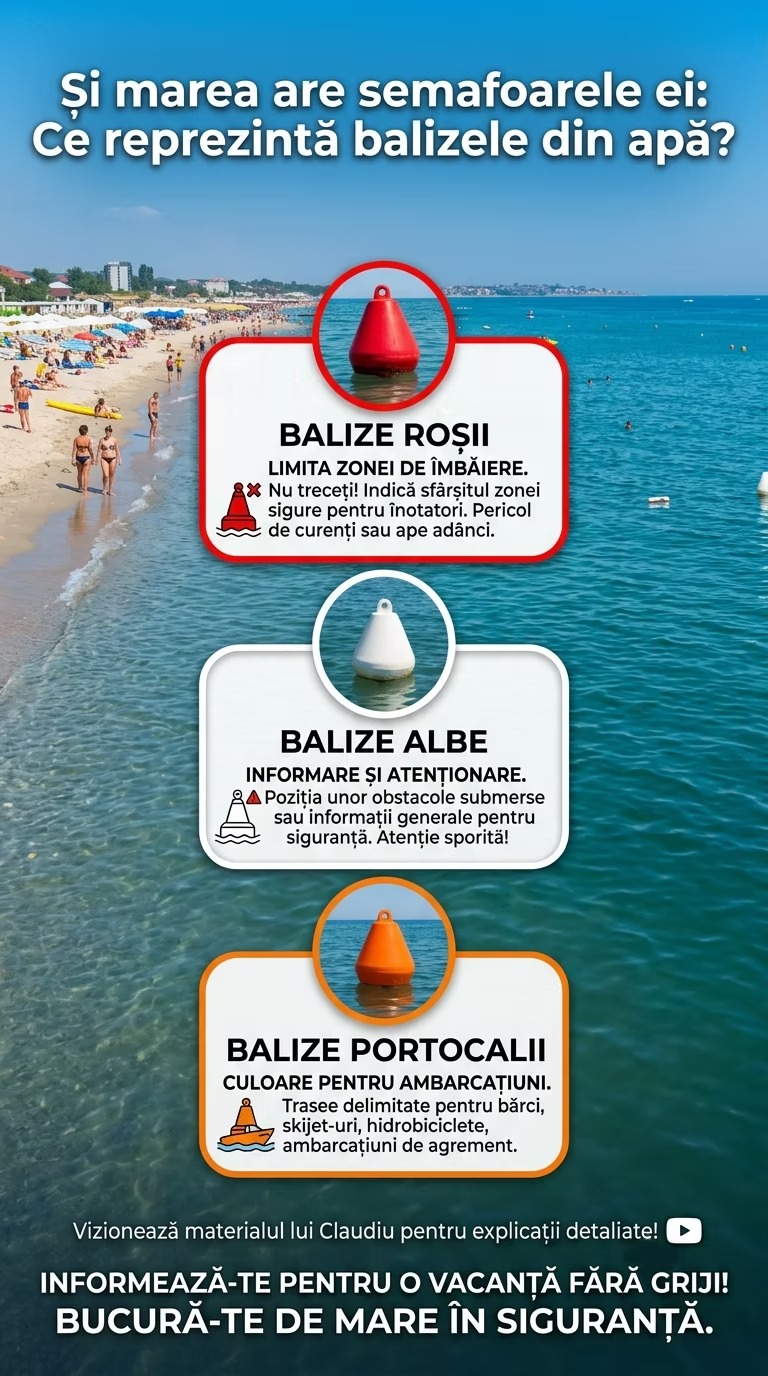 Și marea are semafoarele ei: Ce reprezintă balizele din apă?