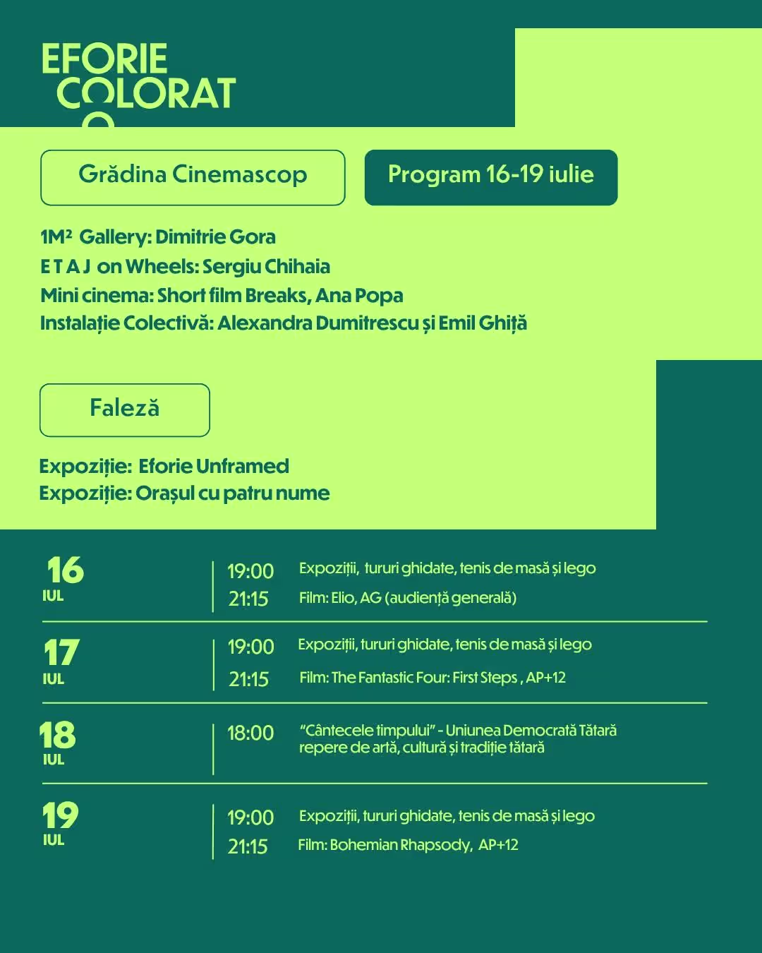 Festivalul Eforie Colorat în Grădina Cinemascop din Eforie Sud
