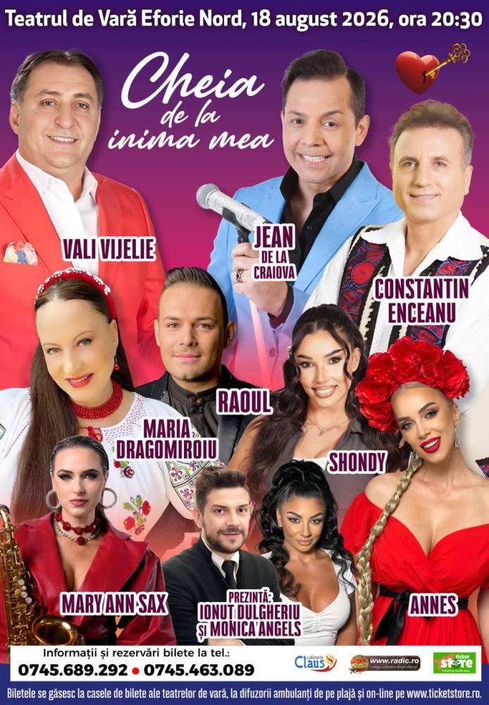 Spectacolul „Cheia de la inima mea” vine pe 18 august la Teatrul de Vară din Eforie Nord